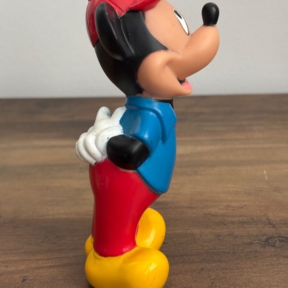 VINTAGE Disne MICKEY MOUSE Toy Figure Hard Plastic Bath Cake Topper Collectible - Picture 8 of 10